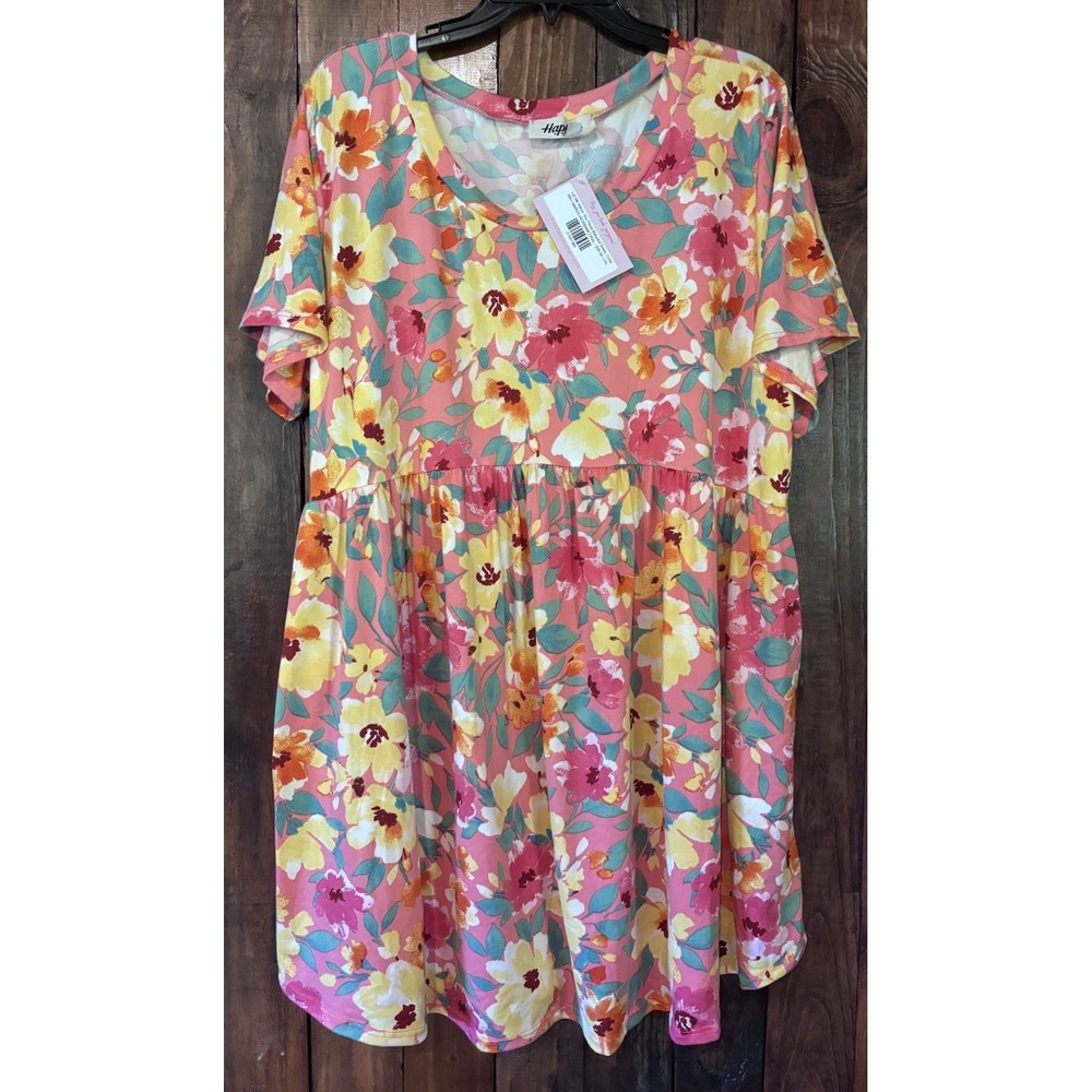 Women's Size 2xl Haptics Floral Babydoll Dress NWT Plus Size